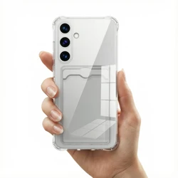 Clear Shockproof Silicone Phone Case with Card Slot Back Cover - Galaxy S26 Plus (Clear)