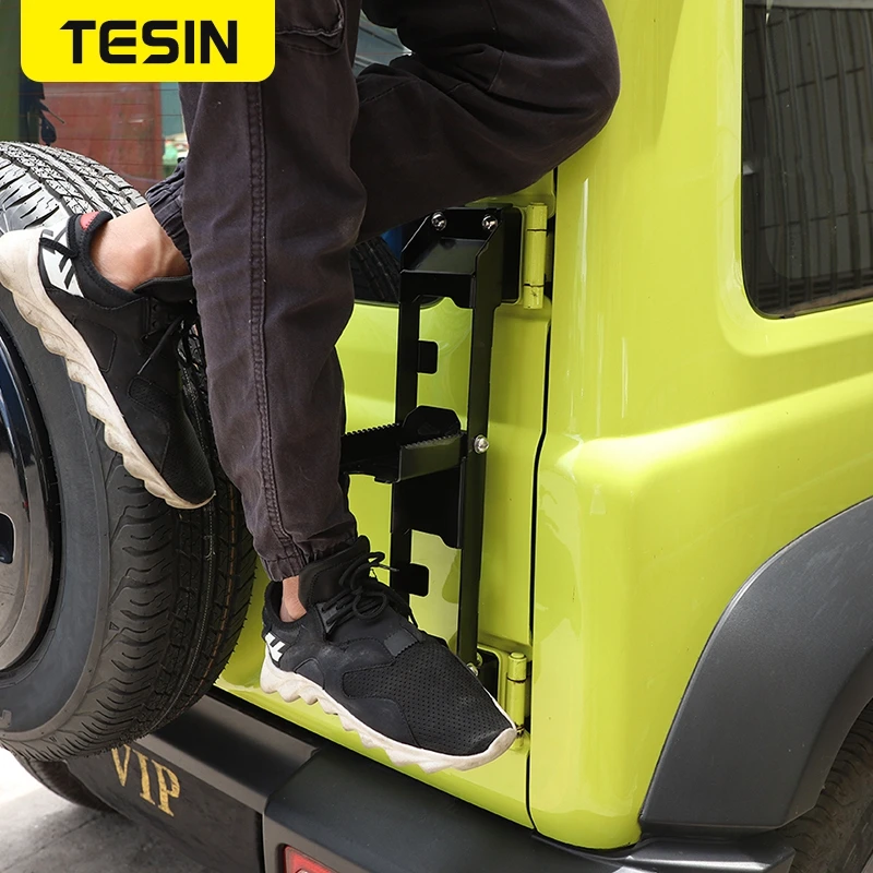 스즈키 짐니용 TESIN 테일게이트 힌지 풋 클라임 페달 (2019 2021 2022 2023 2024 2025 2026) 리어 도어 접이식 사다리 액세서리