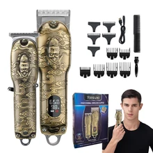 

2021 New Professional Hair Clipper Set Barber Hair Cutting Machine Electric Hair Trimmer For Men 2 clippers Embossed Haircutter
