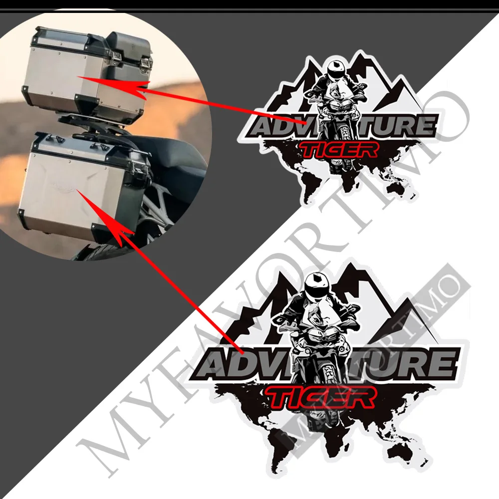 Adesivi Decalcomanie Serbatoio Pad Protector Avventura Bagagliaio Valigie Valigie Custodie In Alluminio Per Triumph Tiger 660 800 850 900 1050 1200