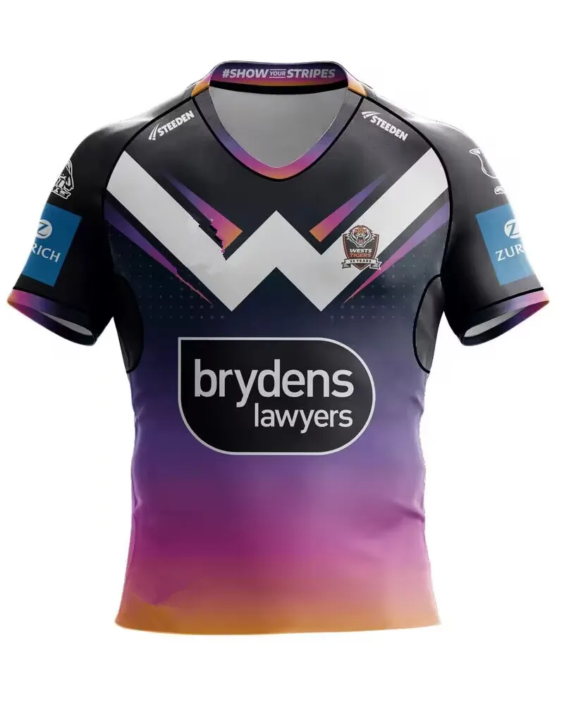 Wests Tigers Heritage Rugby Jersey /25 WESTS TIGERS MENS COMMEMORATIVE ANZAC TRAINING JERSEY size S--3XL---5XL rugby jersey