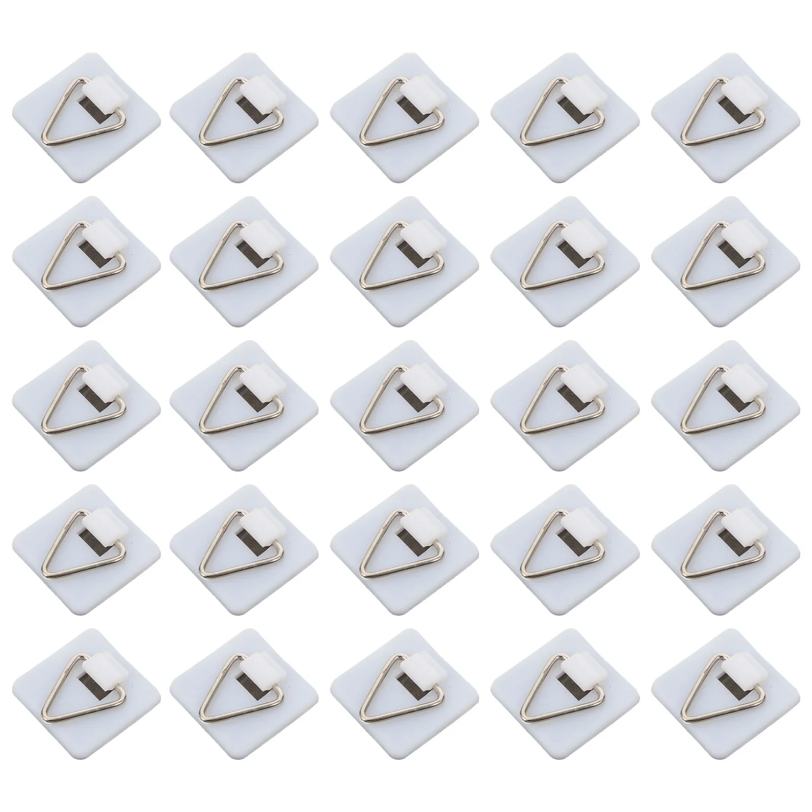 

50 Pcs Nail-free Triangular Sticky Hook Photo Frame Hooks Picture Hangers up Self-adhesive Punch-free Iron Door Holders