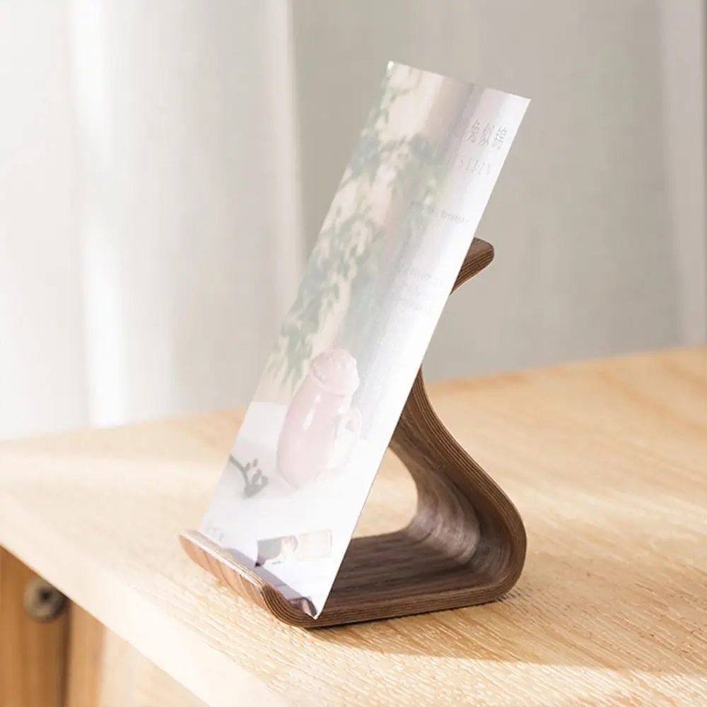 Einfacher Multifunktionaler Telefonhalter aus Holz in Gelb-Kaffee, Telefonständer in Zwei Größen, Display-Ständer, Schreibtisch-Dekoration – Detail 5