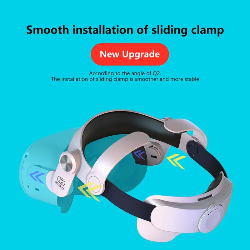 VR Headset Head Strap Folding Adjustable Headband with Rotatable Knob Virtual Reality Accessories Replacement for Oculus Quest 2