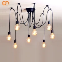 Black Spider chandelier Modern Nordic Retro Edison bulb lamp loft decoration 1