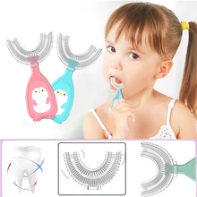 

Children's Products Children U-shaped Toothbrush Silicone Toothbrush Baby Oral Cleaning Kids Toothbrush Soft Silicone Oral Care