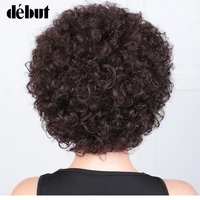 Perruque courte Pixie Afro crépue bouclée perruque Bob brune naturelle avec frange perruques de cheveux humains brésiliens Remy Jerry bouclés pour les femmes 5
