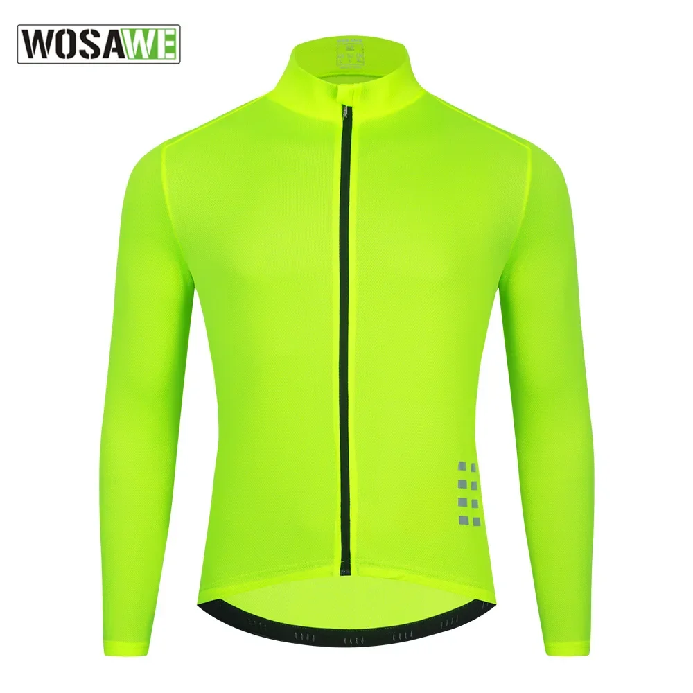 

WOSAWE-Pro Team Mesh Верхняя одежда для велоспорта Джерси с длинным рукавом, Осенние дорожные велосипедные майки для горного велосипеда, светоотражающие рубашки для горного велосипеда