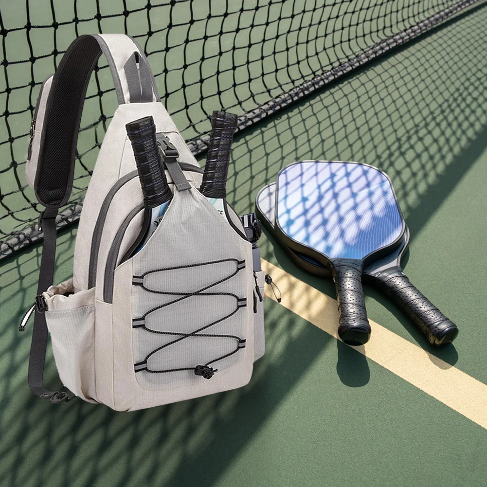 Pickleball Bag Large Capacity Crossbody Sling Bag Pickleball Backpack for Pickleball Tennis Travel for Men and Women 2