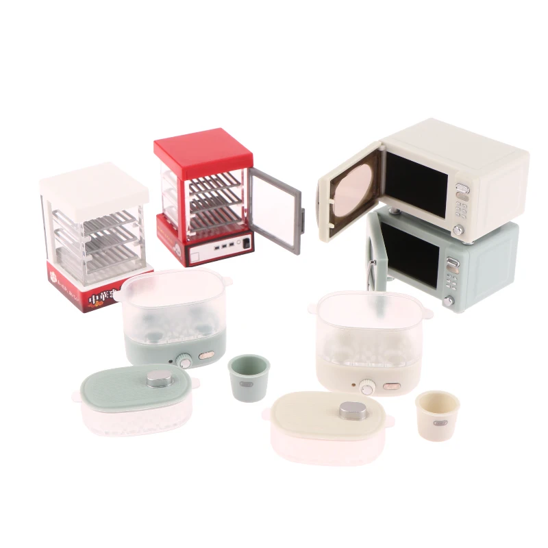 1:12 Dollhouse Miniature Micro-wave Oven Bread Cabinet Steam Box Household Electric Model Decor Toy Doll House Accessories