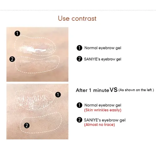 SANIYE 화장품 투명 눈썹 젤, 방수 투명 눈썹 고정 젤, 오래 지속되는 속눈썹 고정 젤, 눈썹 메이크업용 5