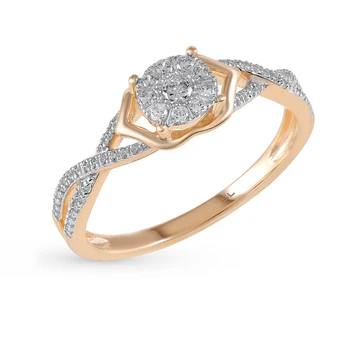 

Gold ring with diamonds sunlight sample 585