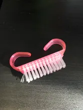 Cepillo de limpieza de uñas para manicura, cepillo de limpieza de uñas para cuidado del polvo, suave, rosa, para pedicura, portátil