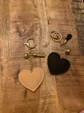 ZOSHI-Llavero borla cuero con forma de corazón, llavero con anilla para llaves, llavero de cristal de Metal, bolso con abalorio, colgante automático, regalo, precio al por mayor