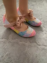 Zapatos de cuero para niñas, calzado de princesa, punta redonda, suela suave, tacón alto, de cristal, individual