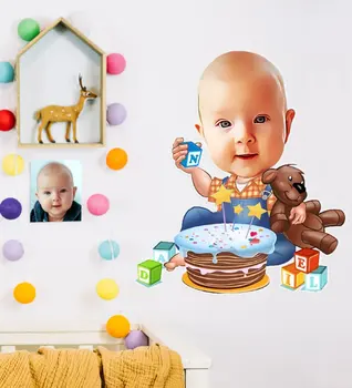 

Personalized Baby Birthday Caricature Of Wall Sticker (50x70cm) 1