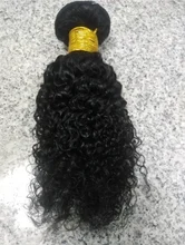 Rizado rizado mechones Pelo Rizado mongol mechones de cabello humano postizo mechones 100% Color Natural sin procesar del pelo humano que teje 3 ofertas de extensiones