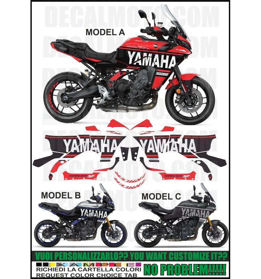 Tracer 9 sign stickers adesivi decal set kit scegliere il modello jpg