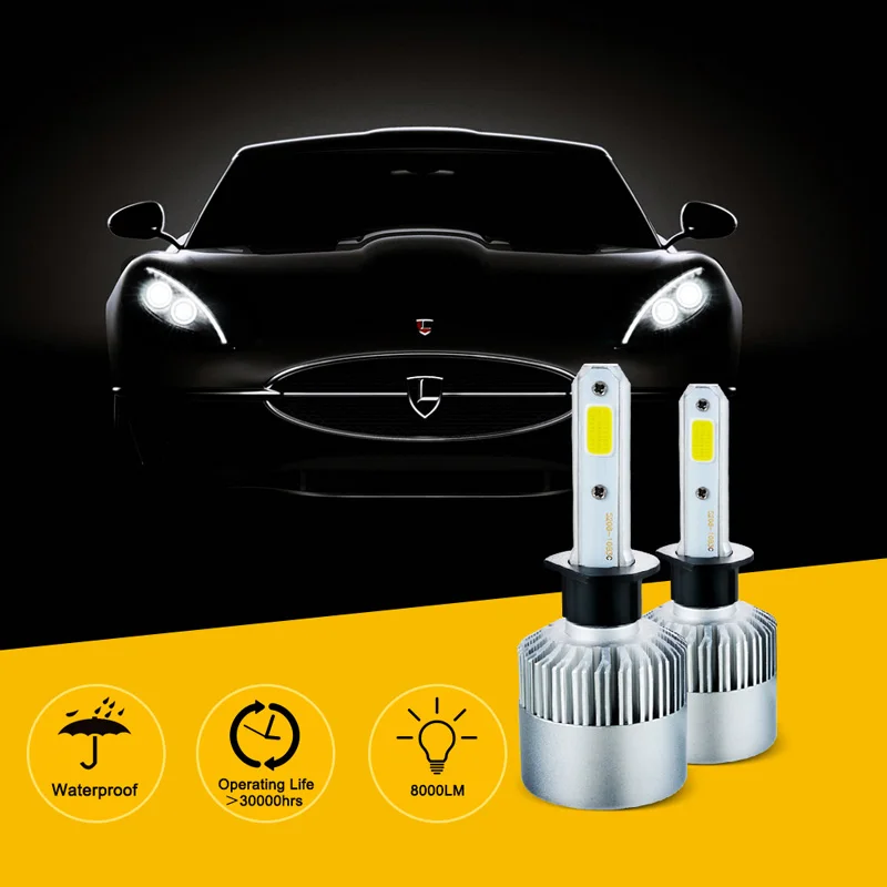 H1 H3 880/881/H27 H13/9008 H4/HB2/9003 Автомобильные фары S2led супер яркие дальнего и ближнего света лампы 2 света