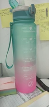 ZOMAKE botella de agua motivadora de 32oz con marcador de tiempo y cadena, jarra de agua a prueba de fugas sin BPA para Fitness, gimnasio y deporte al aire libre