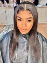 Pelo Luvin brasileño 13X4 frente recto pelucas de cabello humano Pre arrancado 30 32 pulgadas peluca Frontal de encaje 4X4 Cierre de encaje peluca para Wuman