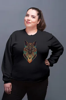 

Angemiel Wear Colorful Wolf Black Women Sweatshirt