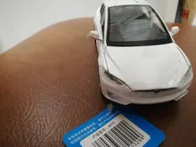 1:32 modelo Tesla X coche en miniatura de aleación con tirar juguete electrónico con simulación de luces y música modelo juguetes para niños de regalo