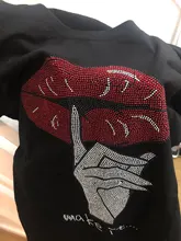 Black T-Shirts Short-Sleeve Trend-Tops Hot-Drilling Korean-Version Cotton Women Summer