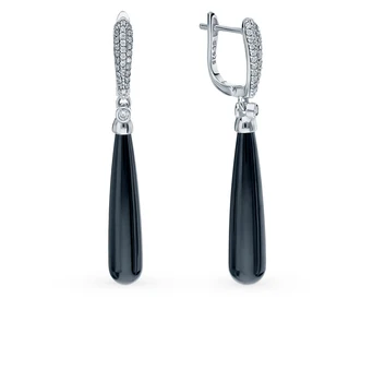 

Silver earrings with ceramics and cubic zirconia sunlight sample 925