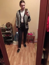 FSDA-suéter de manga larga con cuello de pico para mujer, cárdigan negro con botones y pata de gallo, de punto, holgado, de gran tamaño, informal, otoño e invierno, 2020