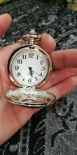 Reloj clásico Vintage, nuevo collar de tonalidad plata, de bolsillo, pilas para reloj, hueco, CF1091