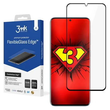 

3MK Protector de pantalla curvo compatible con Samsung Galaxy S20 Plus Black FlexiGlass Edge