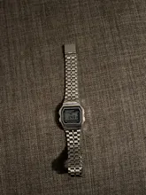 F91W correa de acero Reloj de lujo Reloj de oro rosa de las mujeres los hombres de negocios Reloj multifunción LED deportes Digital hombres Erkek Reloj Relogio