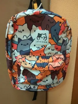  Neko Atsume Women Cat Backpack kawaii Cute Shoulder Bags  Cartoon Travel Backpack Laptop Daypack(12) : Electronics