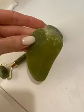 Gua Sha-masajeador de piedra Jade para cara, rodillo de Jade verde para estiramiento Facial, antiarrugas, 2/1 Uds.