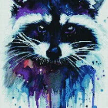 Алмазная мозаика APK 18066 Радужный енот 40*50 Эксклюзив