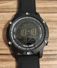 SKMEI-reloj Digital resistente al agua para hombre, cronómetro de correa de silicona, 100M, electrónico, deportivo, negro