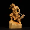 Hand-Carved Wooden Thousand-Mile Eye and Wind-Accompanying Ear General Statues, Elegant Mazu Guardian Figurines for Display 3