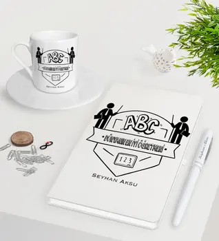 

Personalized World Best Teacher White Notebook Pen Turkish coffee Cup Seti-18