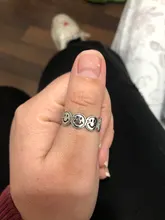 Plata de Ley 925 auténtica dedo Anillos para las mujeres amarillo sonrisa cara delicado de moda joyería gran ajustable Anillos antiguos Anillos