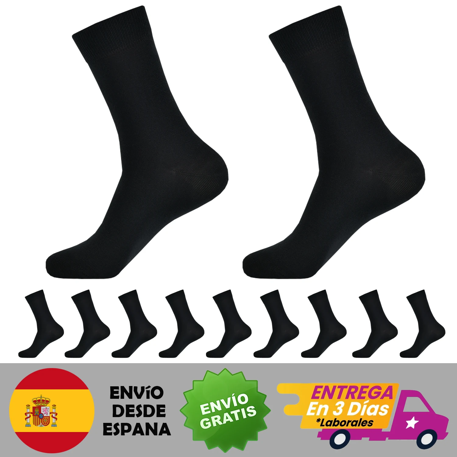 Men's and women's long socks combed cotton hositine for work leisure and sport long waist Pack9-12