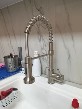 Faucets-Brush Tap Mixers Kitchen-Sink Cold-Water-Crane Hot Spout Brass for Single-Lever-Pull-Out-Spring
