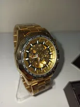 Winner-reloj mecánico automático para hombre, reloj de esqueleto de oro, Vintage, de marca superior, de lujo