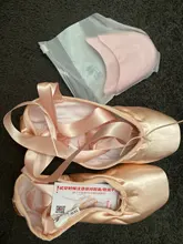 Zapatos de punta de Ballet profesional, zapatillas de lona de satén, rosa, Negro, Rojo, bailarina para actuación de baile con almohadilla para el dedo del pie