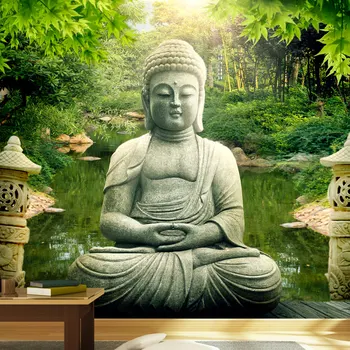 

Wall mural-garden Buddha - 300x210 cm