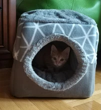 Cama para perros, gatos, cama blanda cama perrera casa cueva cama de saco para dormir Pad tienda mascotas invierno cálido y acogedor camas 2 tamaño L XL 2 colores