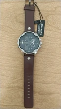Reloj de cuarzo grande para hombre, cronógrafo con cuerpo de 52mm con pulsera, resistente al agua, con doble hora, estilo militar