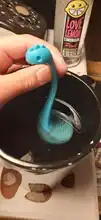 Infusor de té con mango de silicona, colador de té suelto, Té suelto, dinosaurio, infusores de té de hojas con mango largo, Silicona
