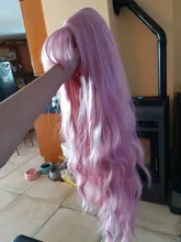 Pink Wigs Bangs Synthetic-Wig Wavy Hair Lolita Cosplay American Alan Eaton Long Women