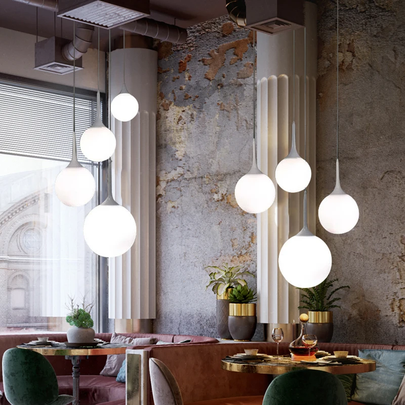 LED Glass pendant lamp Ball light Beaver dining room bedroom creative design | Лампы и освещение